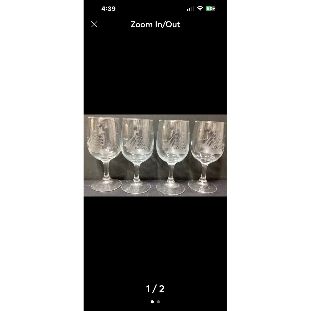Set of‎ 4 JAVIT CLIPPER 6 1/2" 10 oz Wine Glasses (JM5-082024-.75e)